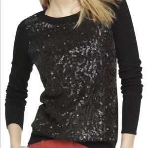 Express Black Sequin Sweater L